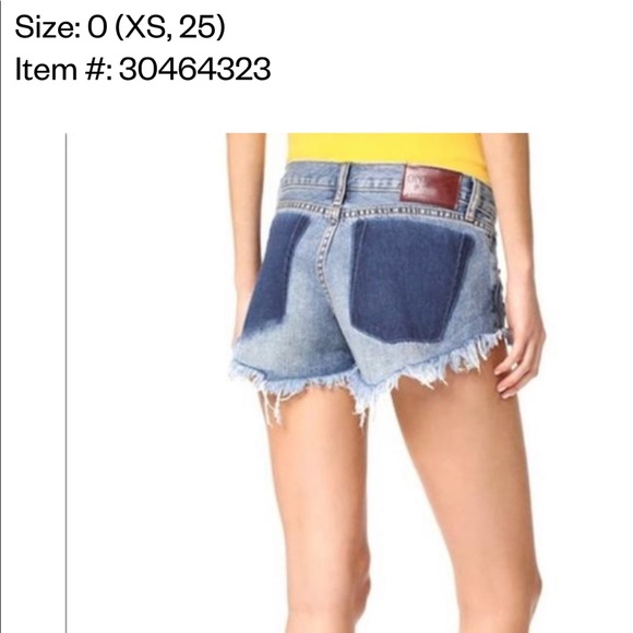 One Teaspoon blue Bonita cutoffs Jean shorts size 26 festival back pocket fade - Picture 6 of 8